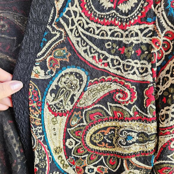 Vintage New NWT BonWorth Paisley Print Cardigan Size Medium Petite MP 3/4 Sleeve - Picture 10 of 13